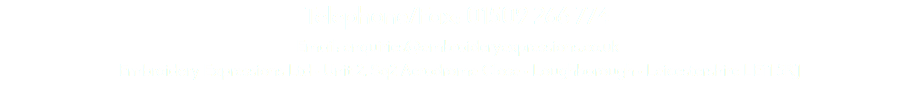 Telephone/Fax: 01509 266 774 Email: enquiries@embroideryexpressions.co.uk Embroidery Expressions Ltd • Unit 2, Sq2 Aerodrome Close • Loughborough • Leicestershire LE11 5RJ 